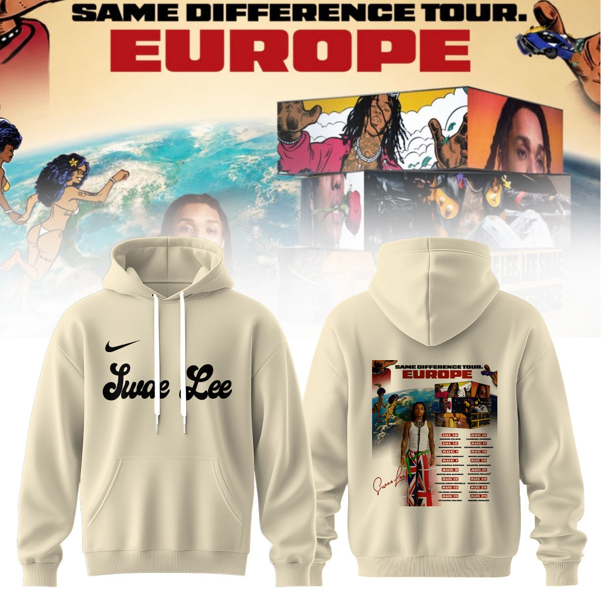 Swae Lee Merch Same Difference Tour Europe Hoodie Swae Lee Apparel Rap Lover Gifts - Foxy23shop