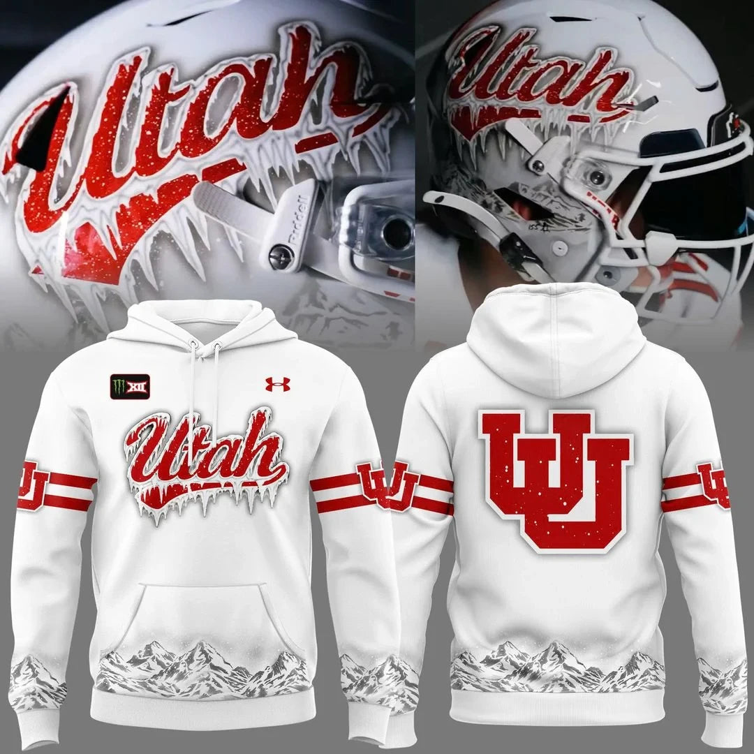 Utah Utes 2026 Ice Cold White Out Hoodie Utah Utes Apparel Football Fan Gear - Foxy23shop