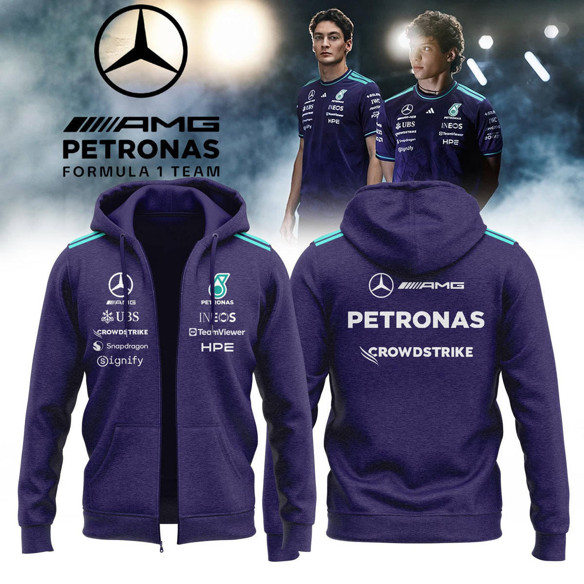 Mercedes Merch Kimi Antonelli Mercedes AMG Petronas F1 Team Zip Hoodie Gifts For Husband - Foxy23shop