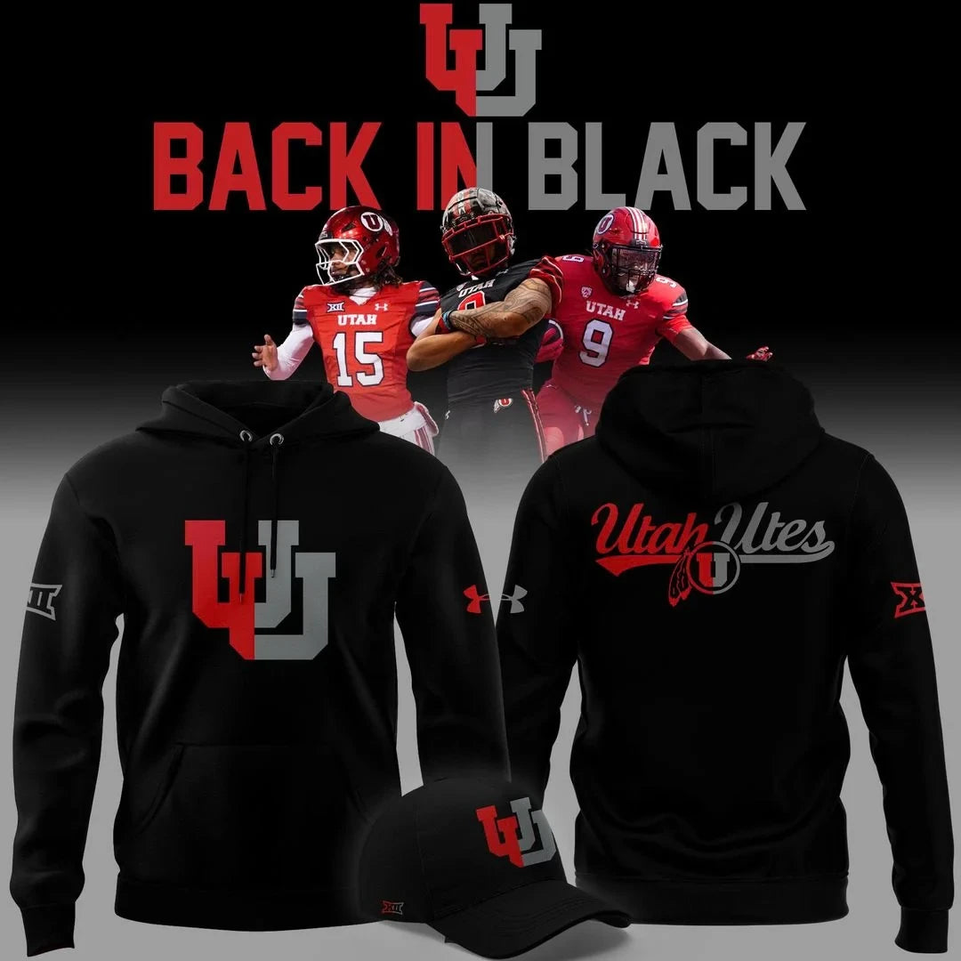 Utah Utes Merch Back In Black Hoodie Best Presents For Utah Utes Lovers - Foxy23shop