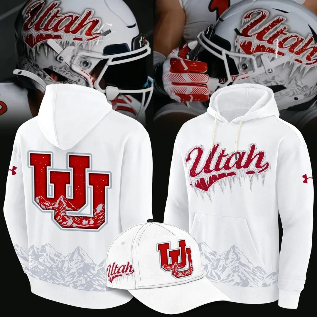 Utah Utes Football White Out Hoodie Utah Utes Merch Football Lover Gifts - Foxy23shop