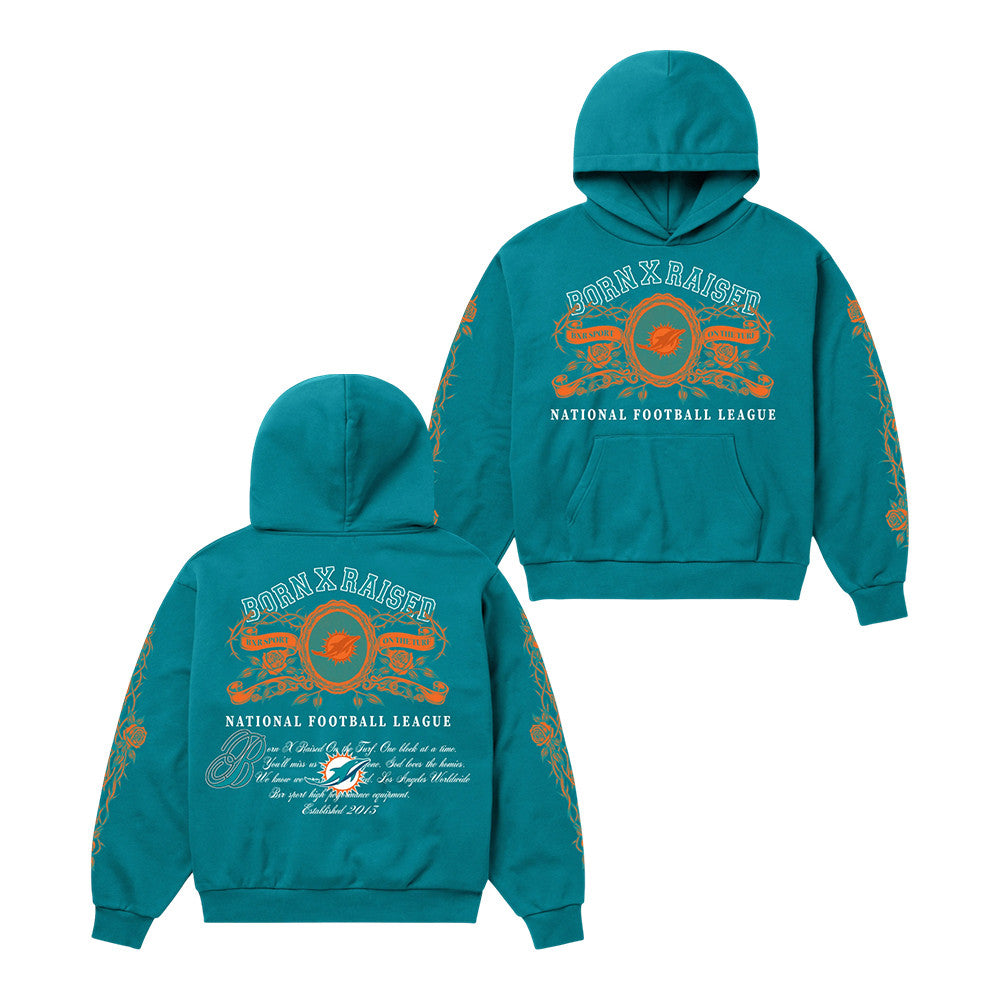 Dolphins Crest Hoodie Born X Raised NFL Clothing Gift For Streetwear Fans - Foxy23shop