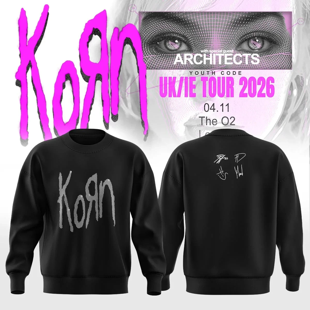 Korn Merch Euro Tour 2026 Sweatshirt Korn Clothing Best Gifts For Music Lovers - Foxy23shop