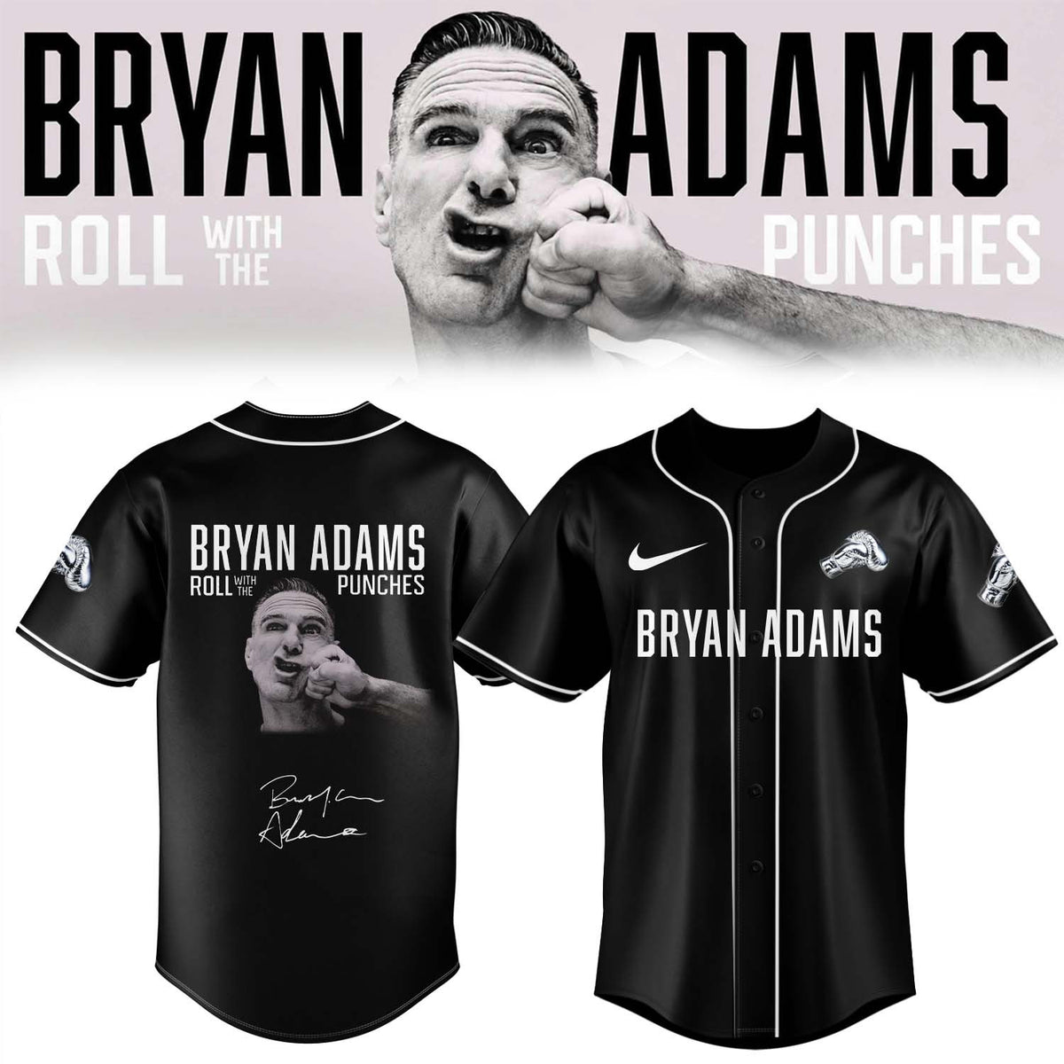 Bryan Adams Roll With The Punches Tour 2026 27 Jersey Bryan Adams Merch - Foxy23shop