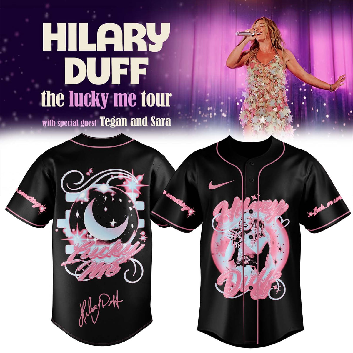 Hilary Duff Merch The Lucky Me Tour 2027 Signature Black Jersey Presents For Duffenders - Foxy23shop