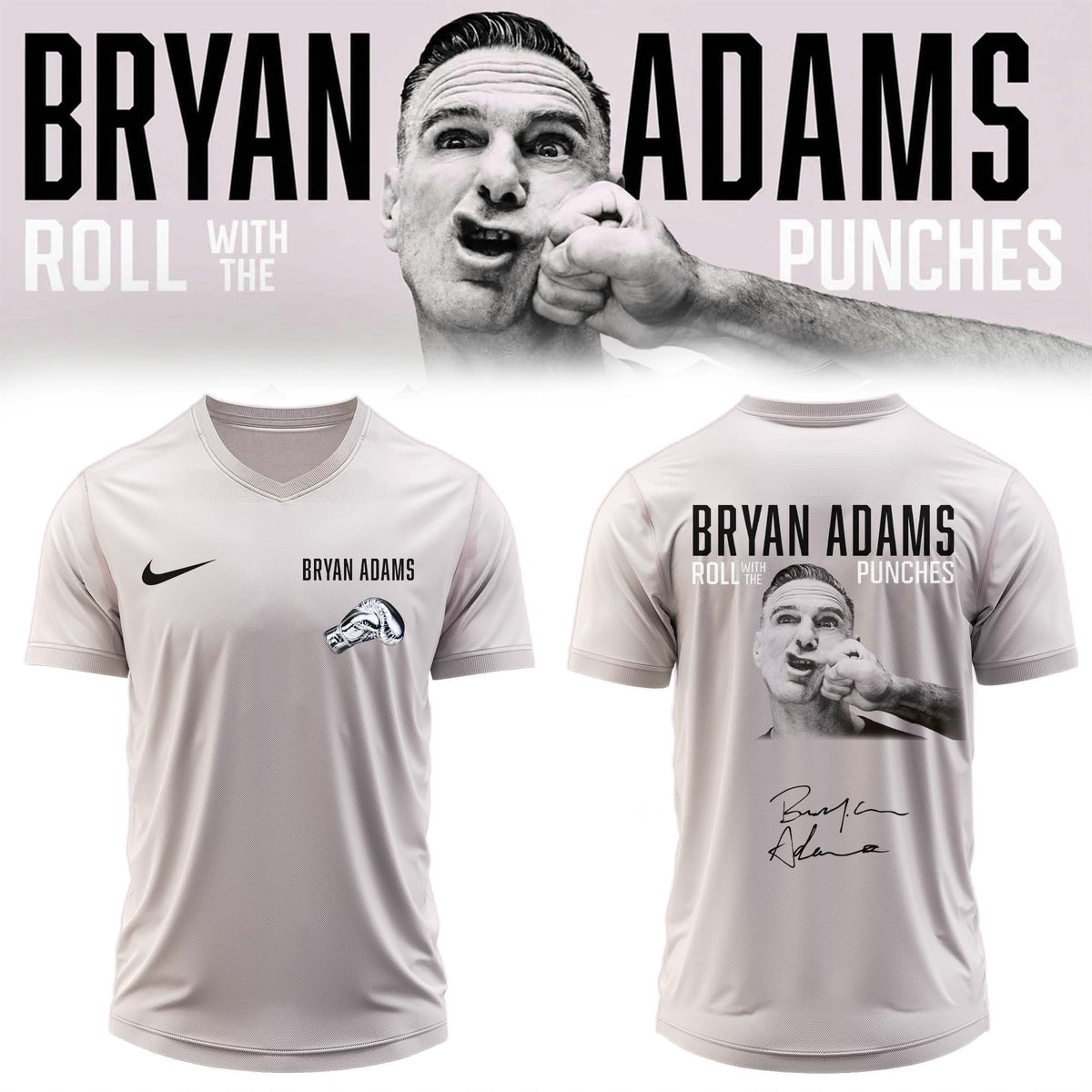 Bryan Adams Roll With The Punches Tour 2026 27 U-Neck Shirt Gifts For Bryan Adams Fans - Foxy23shop