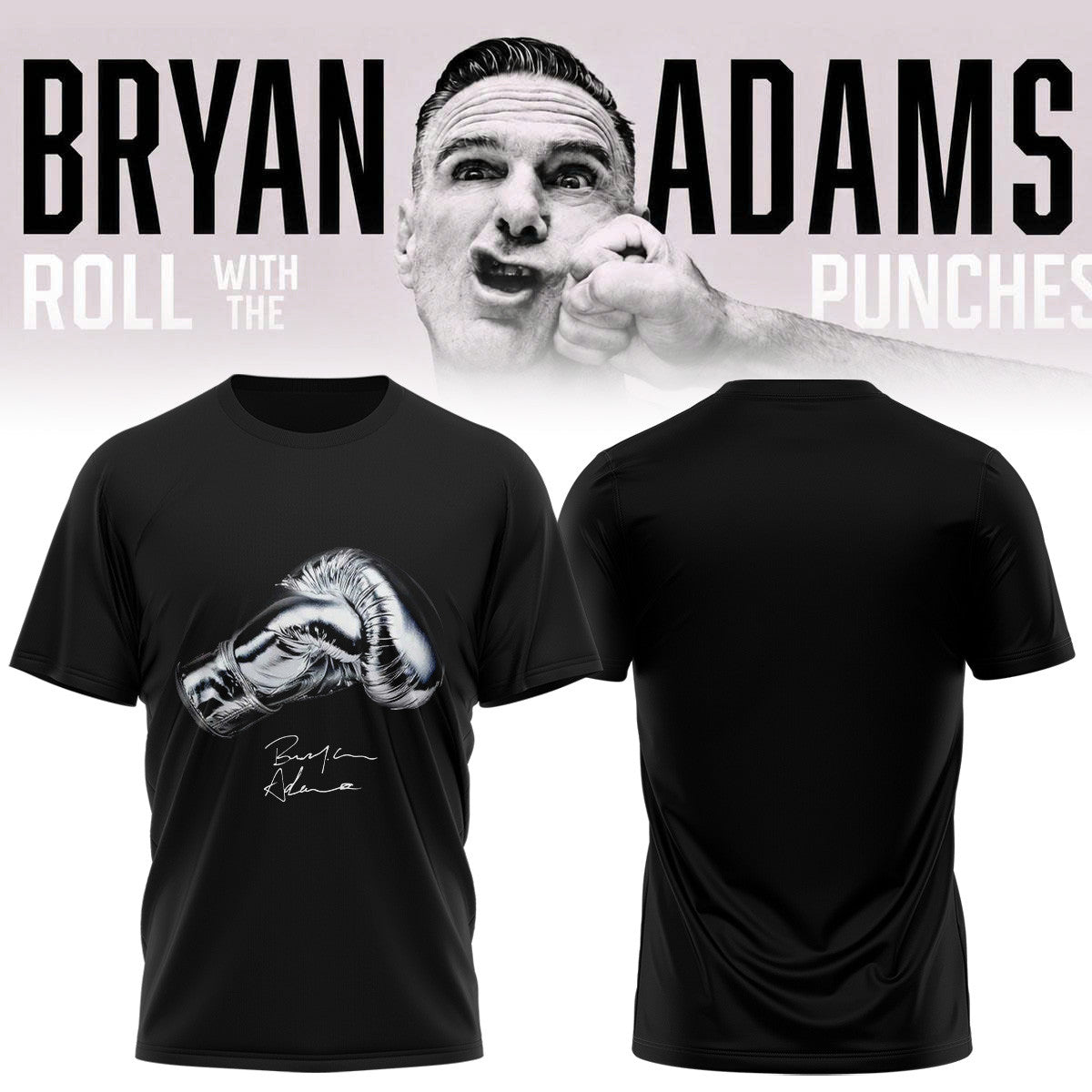 Bryan Adams Merch Roll With The Punches Tour 2026 27 T-Shirt Music Lover Presents - Foxy23shop