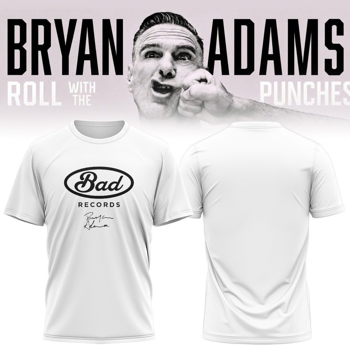 Bryan Adams Merch Roll With The Punches Tour 2026 27 Signature Shirt Bryan Adams Clothes - Foxy23shop
