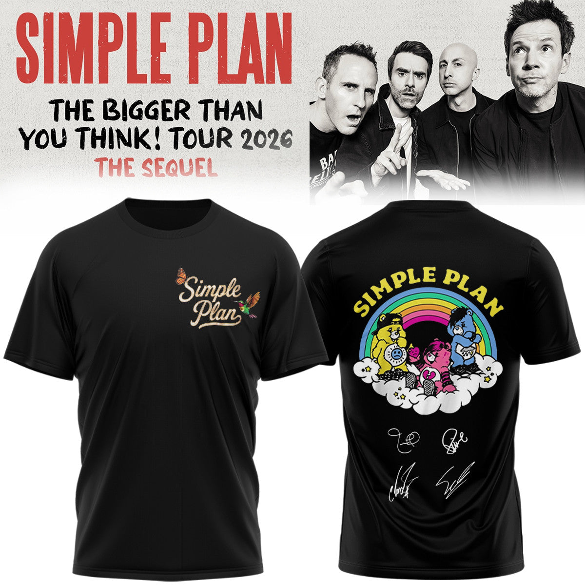 Simple Merch The Bigger Than You Think Tour 2026 Black Signed Shirt Unique Gifts For Astronauts - Foxy23shop