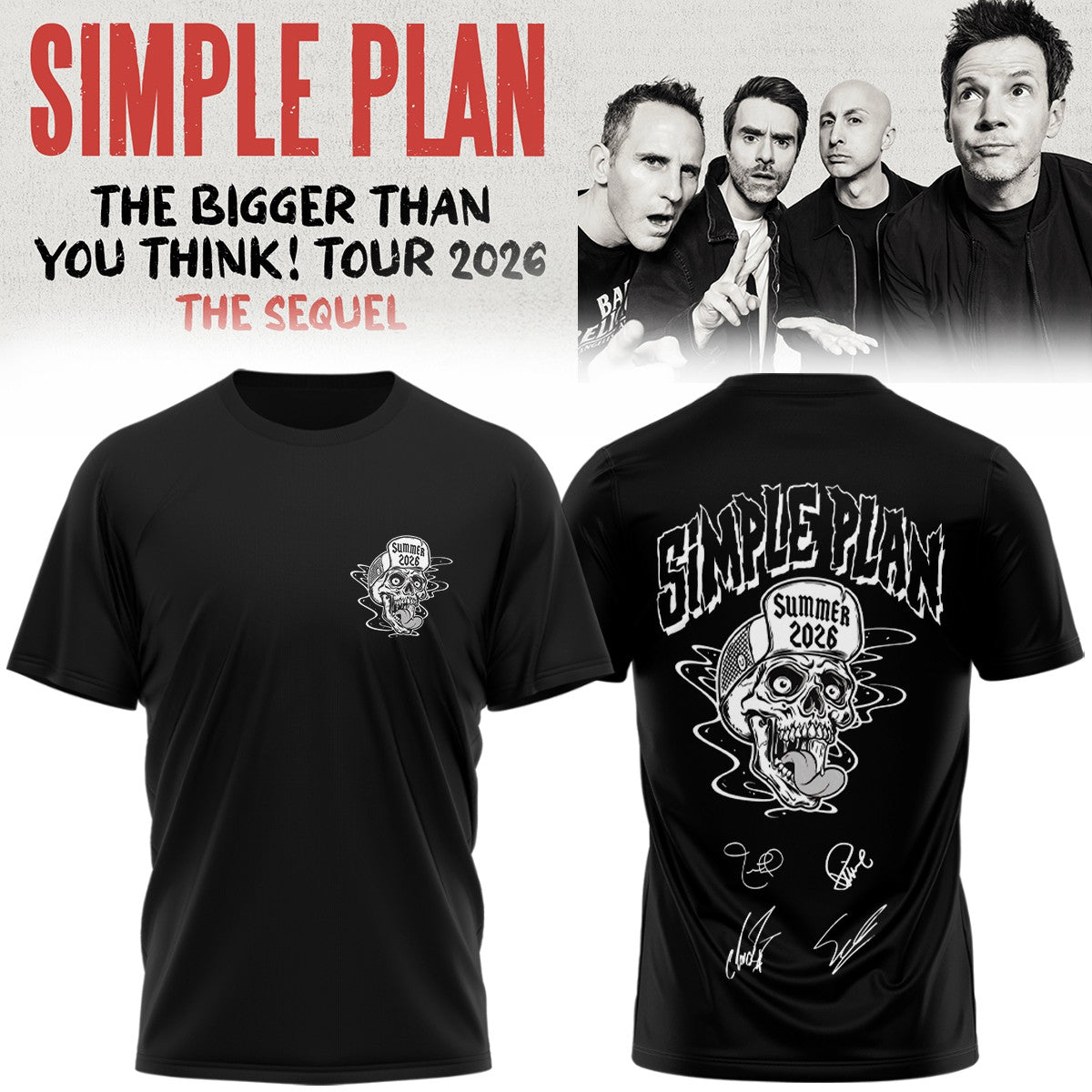 Simple Merch The Bigger Than You Think Tour 2026 Black T-Shirt Presents For Astronauts - Foxy23shop