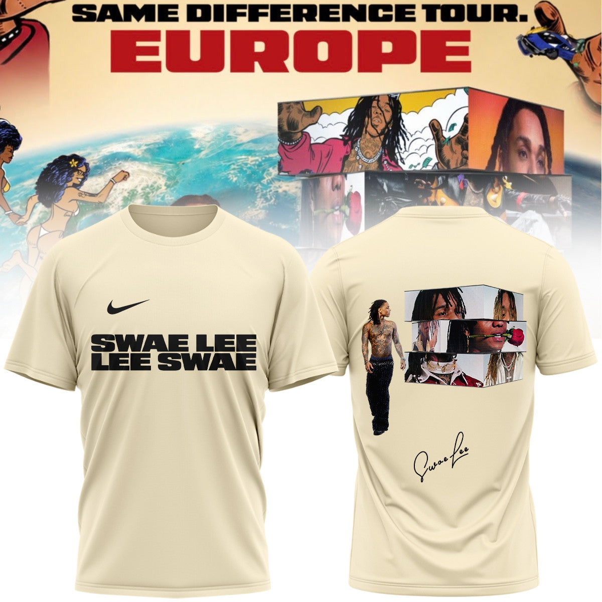 Swae Lee Merch Same Difference Tour Europe Signed Shirt Best Gifts For Rap Lovers - Foxy23shop