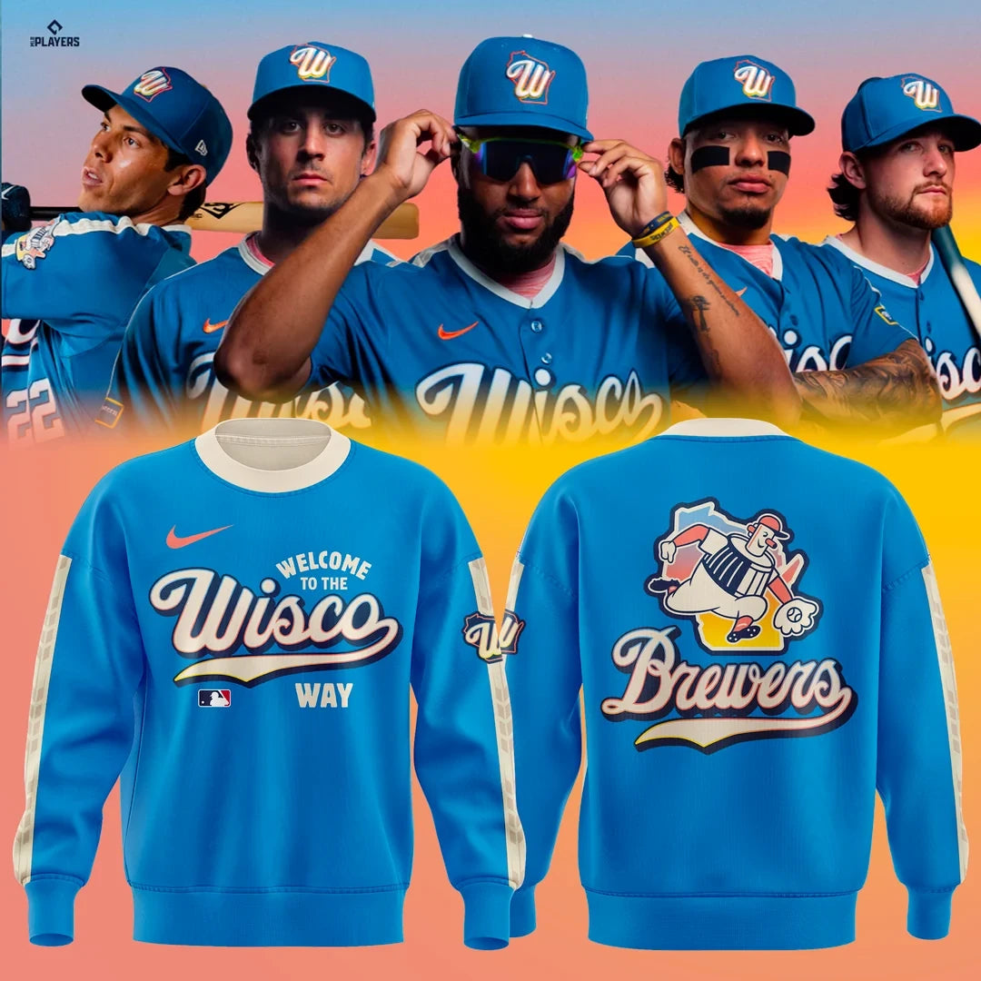 Milwaukee Brewers Blue 2026 City Connect Authentic Collection Sweatshirt 2026 Brewers Clothing Fan Gifts - Foxy23shop