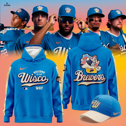 Milwaukee Brewers Blue 2026 City Connect Hoodie Milwaukee Brewers Apparel - Foxy23shop