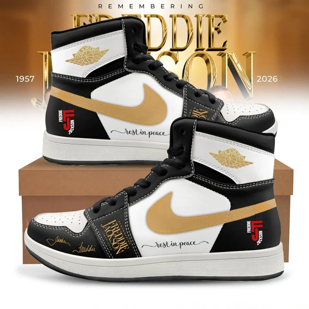 Custom RIP Freddie Jackson Forever In Our Hearts Tribute Sneakers Freddie Jackson Merch - Foxy23shop