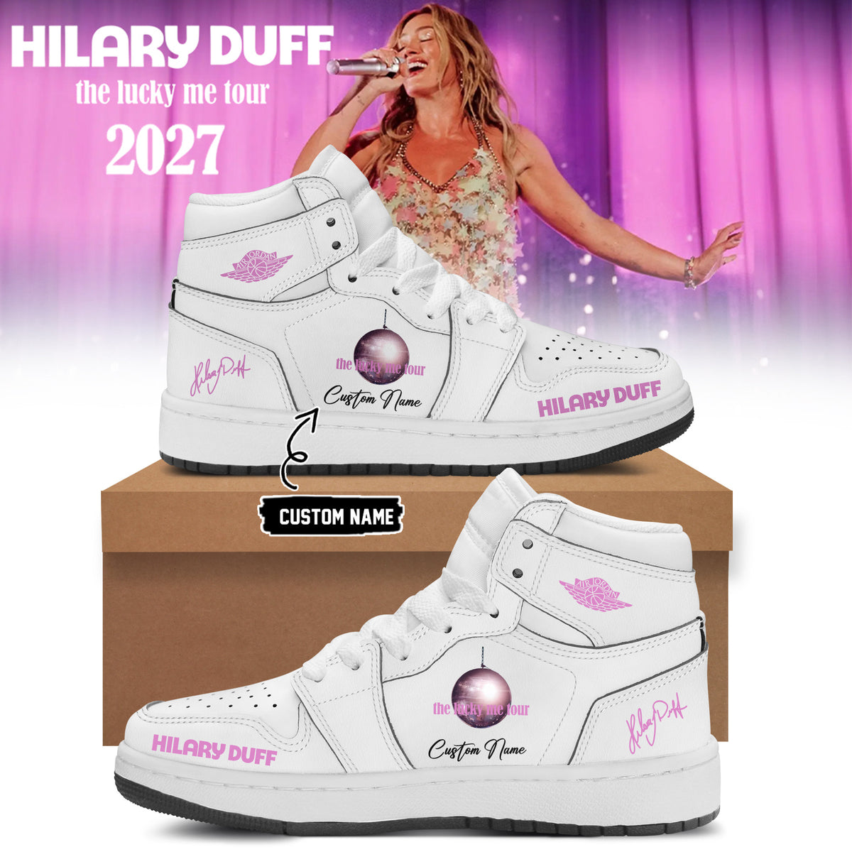 Personalized Hilary Duff The Lucky Me Tour 2027 Shoes Duffenders Merch Best Gifts - Foxy23shop