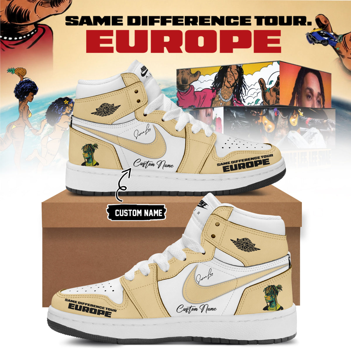 Personalized Swae Lee Merch Same Difference Tour Europe Shoes Swae Lee Lover Presents - Foxy23shop