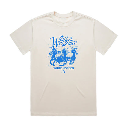Wolf Alice Store Merch White Horses T-Shirt Best Presents For Wolf Alice Fans - Foxy23shop