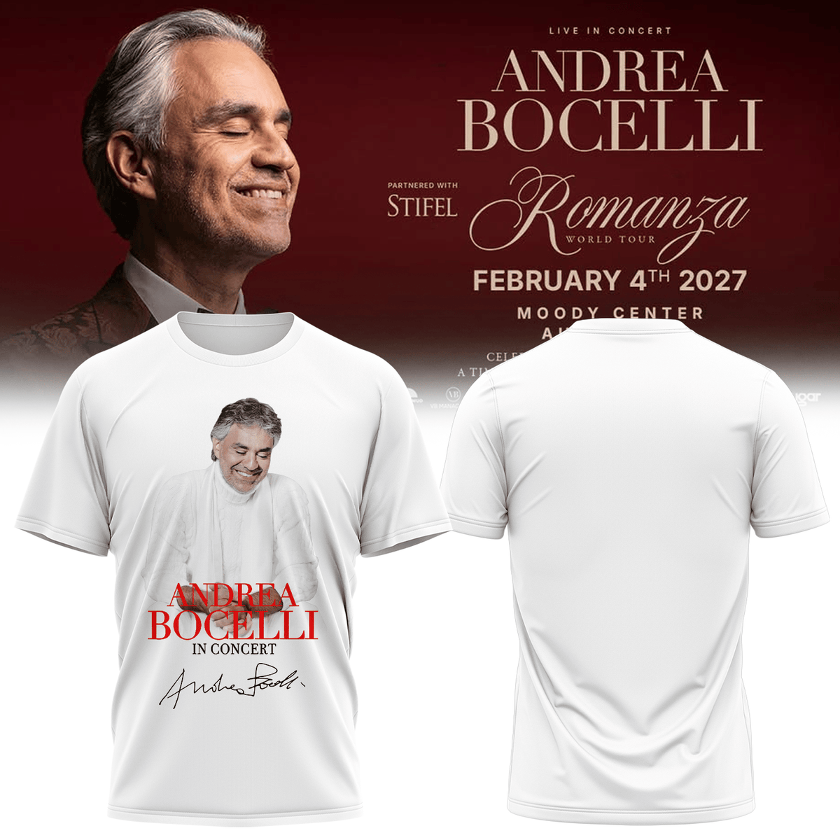 Andrea Bocelli T-Shirt Andrea Bocelli Clothes Special Gift For Timeless Music Lovers - Foxy23shop