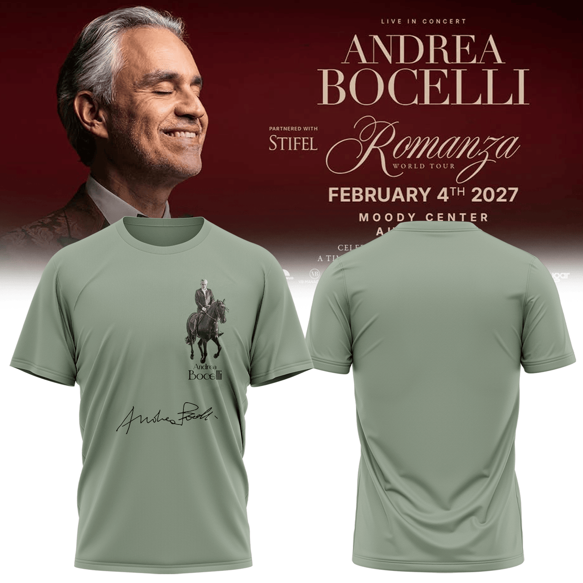 Andrea Bocelli T-Shirt Andrea Bocelli Clothing Unique Gift For Passionate Opera Fans - Foxy23shop
