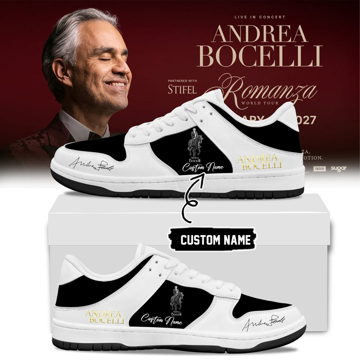Custom Andrea Bocelli Sneaker Andrea Bocelli Hope Special Gift For Music Lovers Idea - Foxy23shop