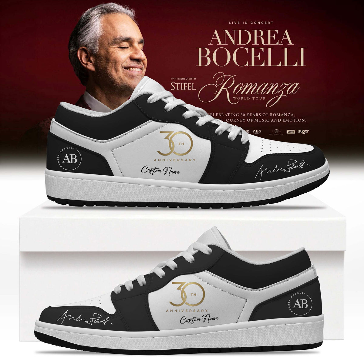 Custom Andrea Bocelli Sneaker Andrea Bocelli Hope Special Gift For Music Lovers - Foxy23shop