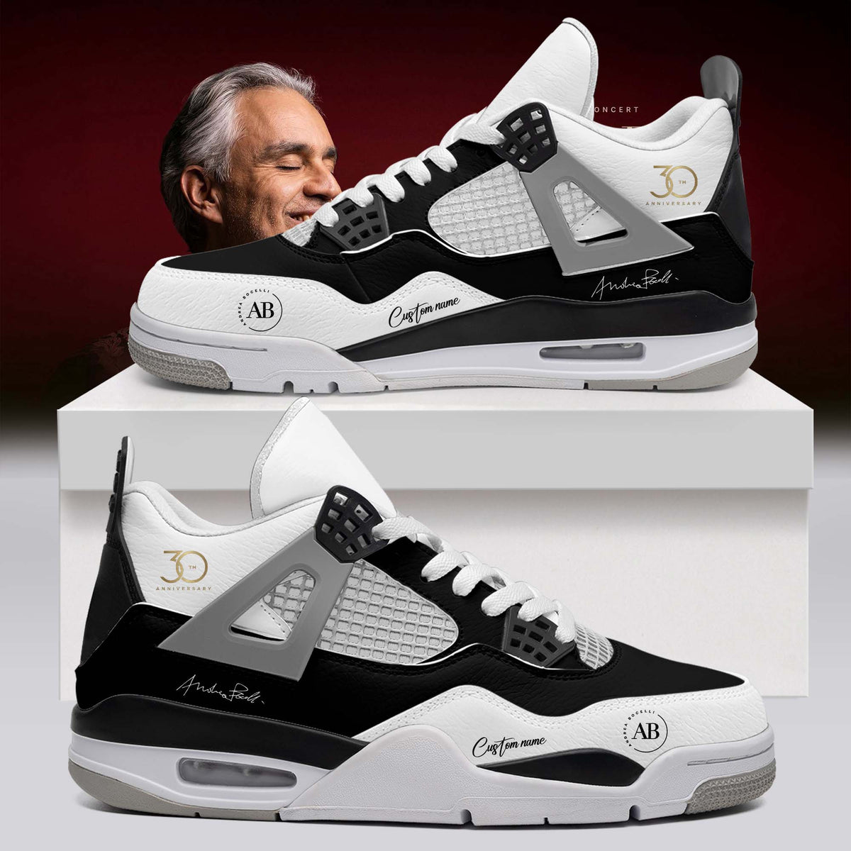 Custom Andrea Bocelli Sneaker Andrea Bocelli Special Gift For Classical Music Lovers - Foxy23shop