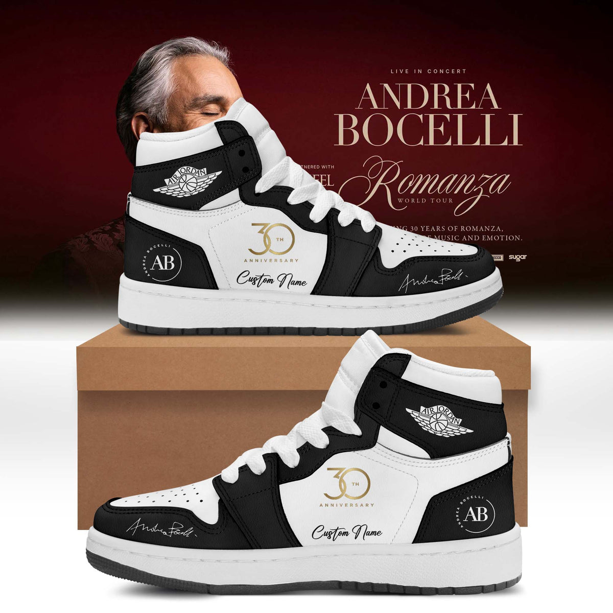 Custom Andrea Bocelli Sneaker Andrea Bocelli Special Gift For Music Collectors - Foxy23shop