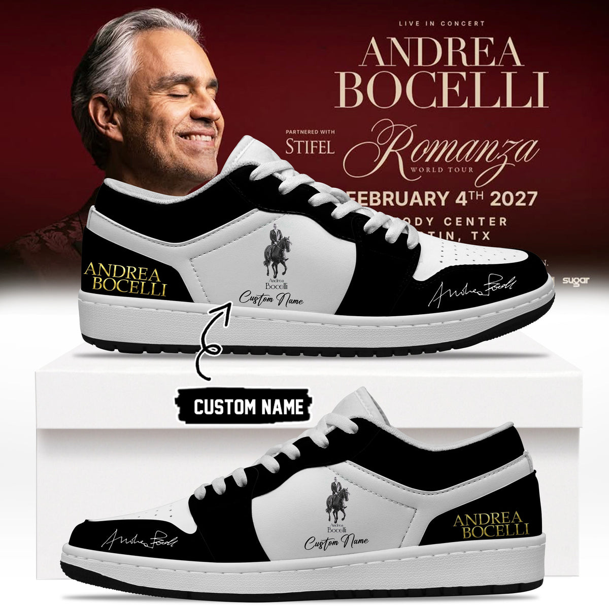 Custom Andrea Bocelli Sneaker Andrea Bocelli Special Gift For Opera Enthusiasts - Foxy23shop