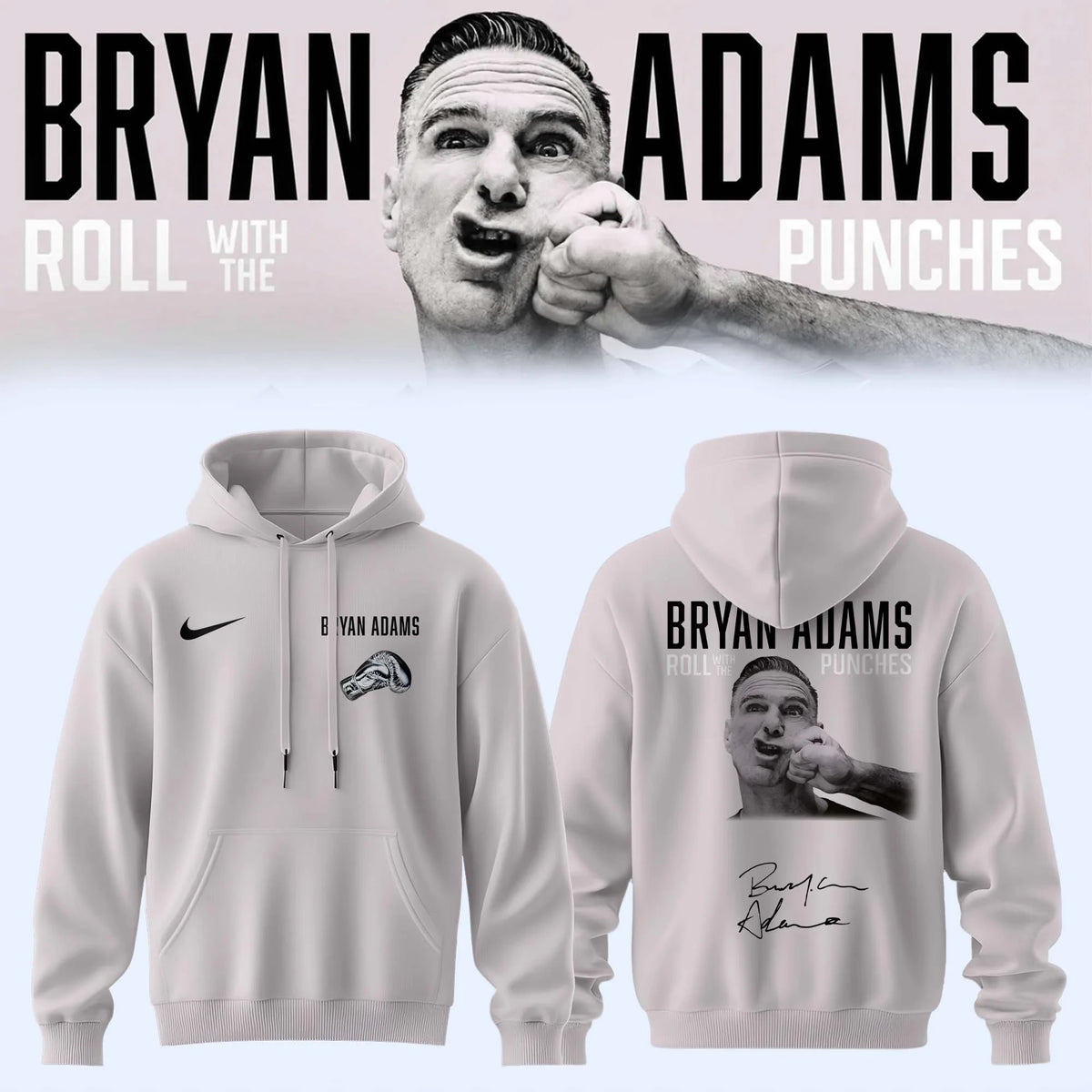 Bryan Adams Roll With The Punches Tour 2026 27 Hoodie Bryan Adams Hooded Sweatshirt - Foxy23shop