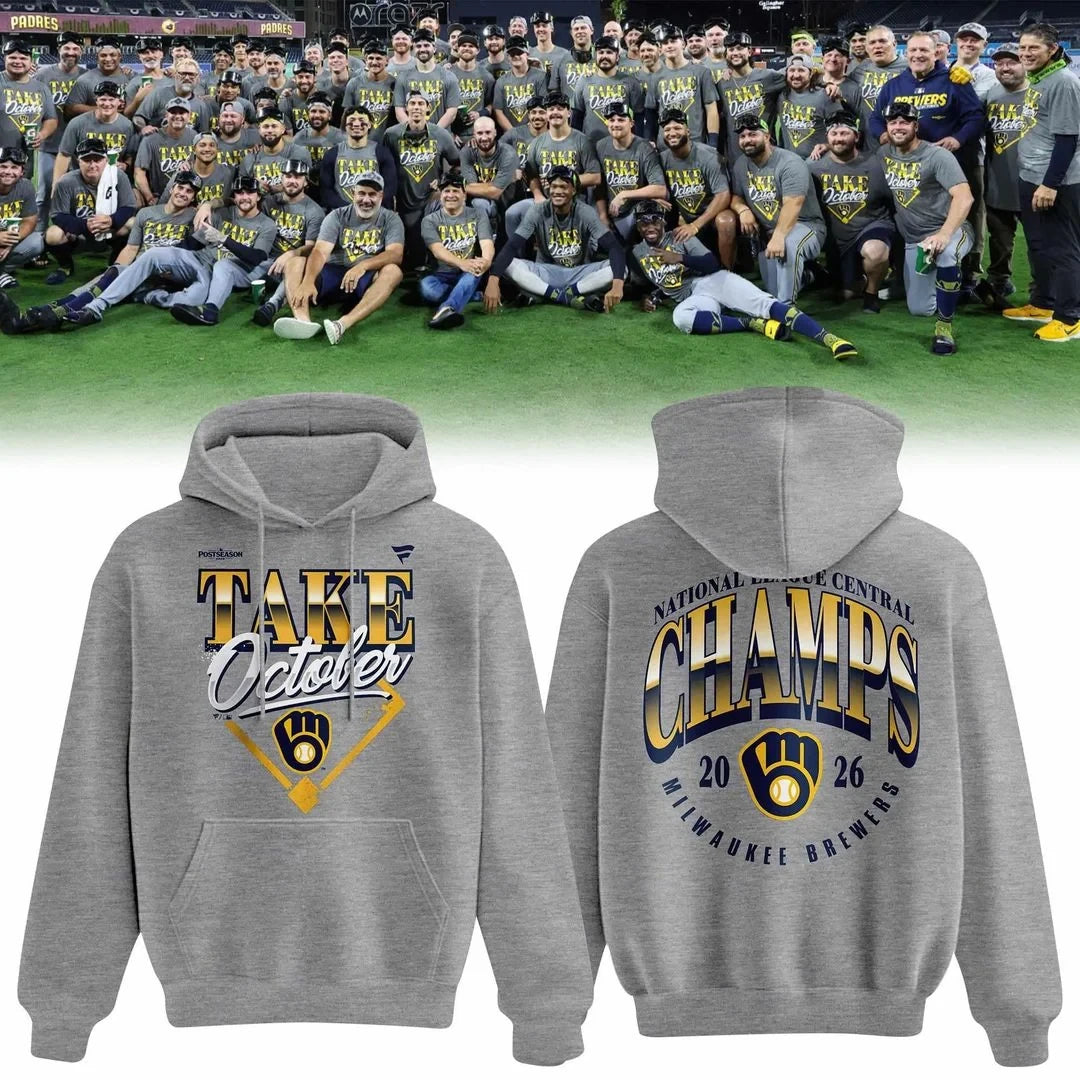 Milwaukee Brewers 2026 MLB Division Series Champions Take October Hoodie Milwaukee Brewers Merch - Foxy23shop