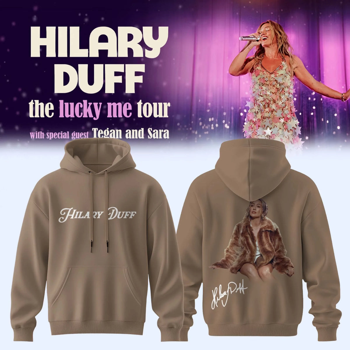 Hilary Duff The Lucky Me Tour 2027 Signature Hoodie Best Presents For Duffenders - Foxy23shop