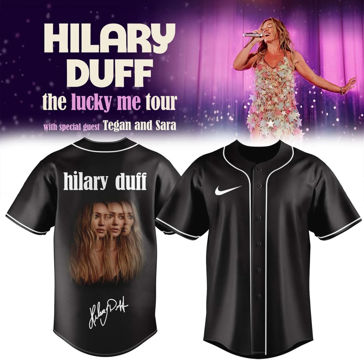 Hilary Duff The Lucky Me Tour 2027 Signed Jersey Hilary Duff Concert Outfits Best Gift - Foxy23shop