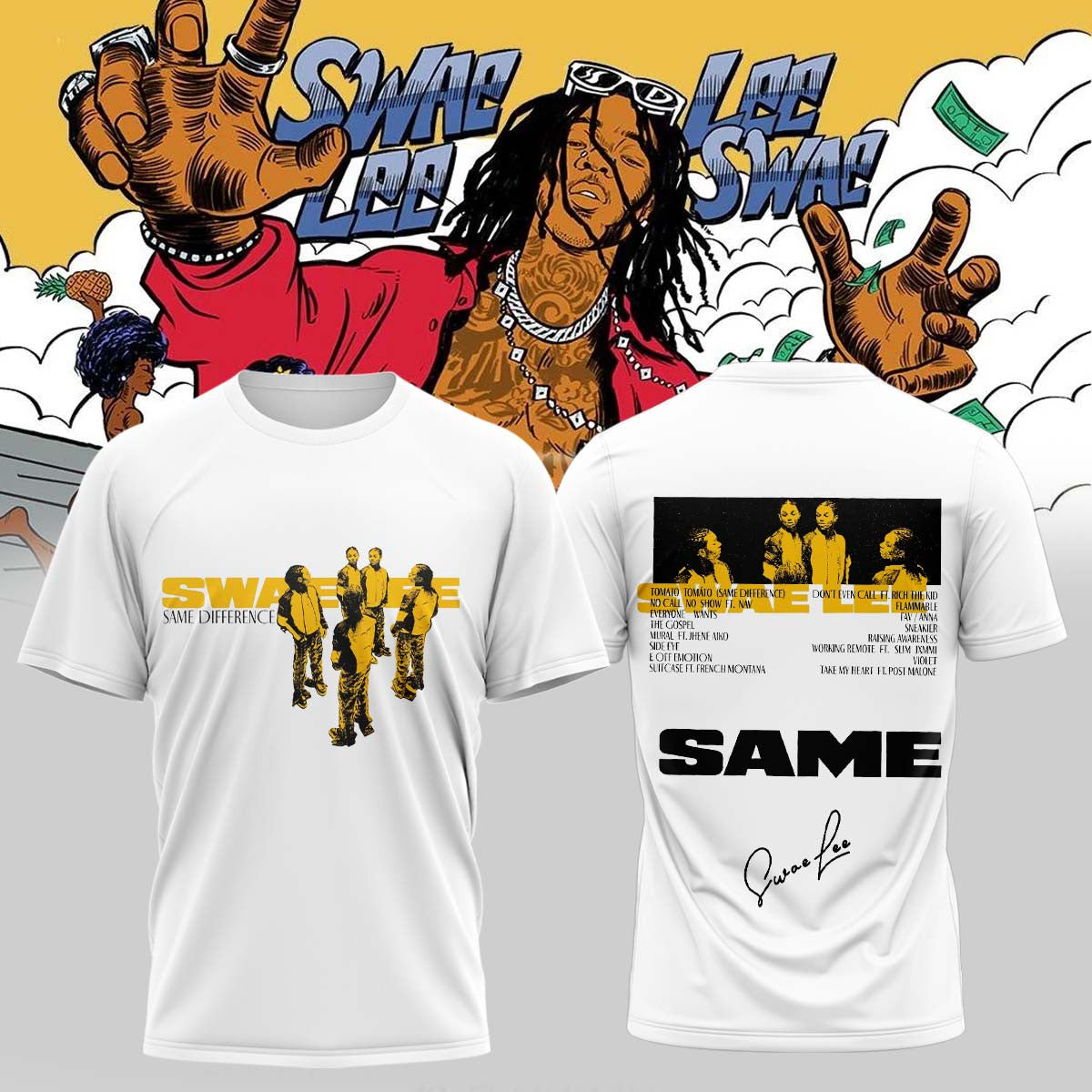 Swae Lee Same Difference Tour Signature T-Shirt Swae Lee Concert Outfits Rap Fan Gifts - Foxy23shop
