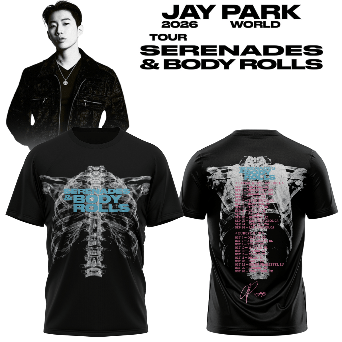 Jay Park Merch 2026 Serenades Body Rolls World Tour T-Shirt Gifts For JWalkers - Foxy23shop