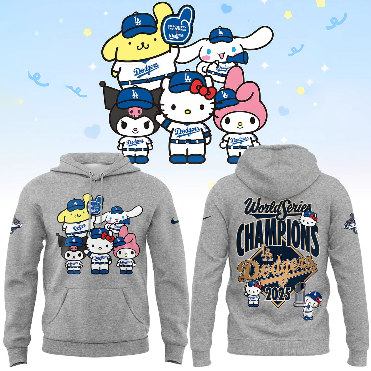 Hello Kitty x Dodgers Hoodie Dodgers Apparel Special Gift For MLB Fans - Foxy23shop