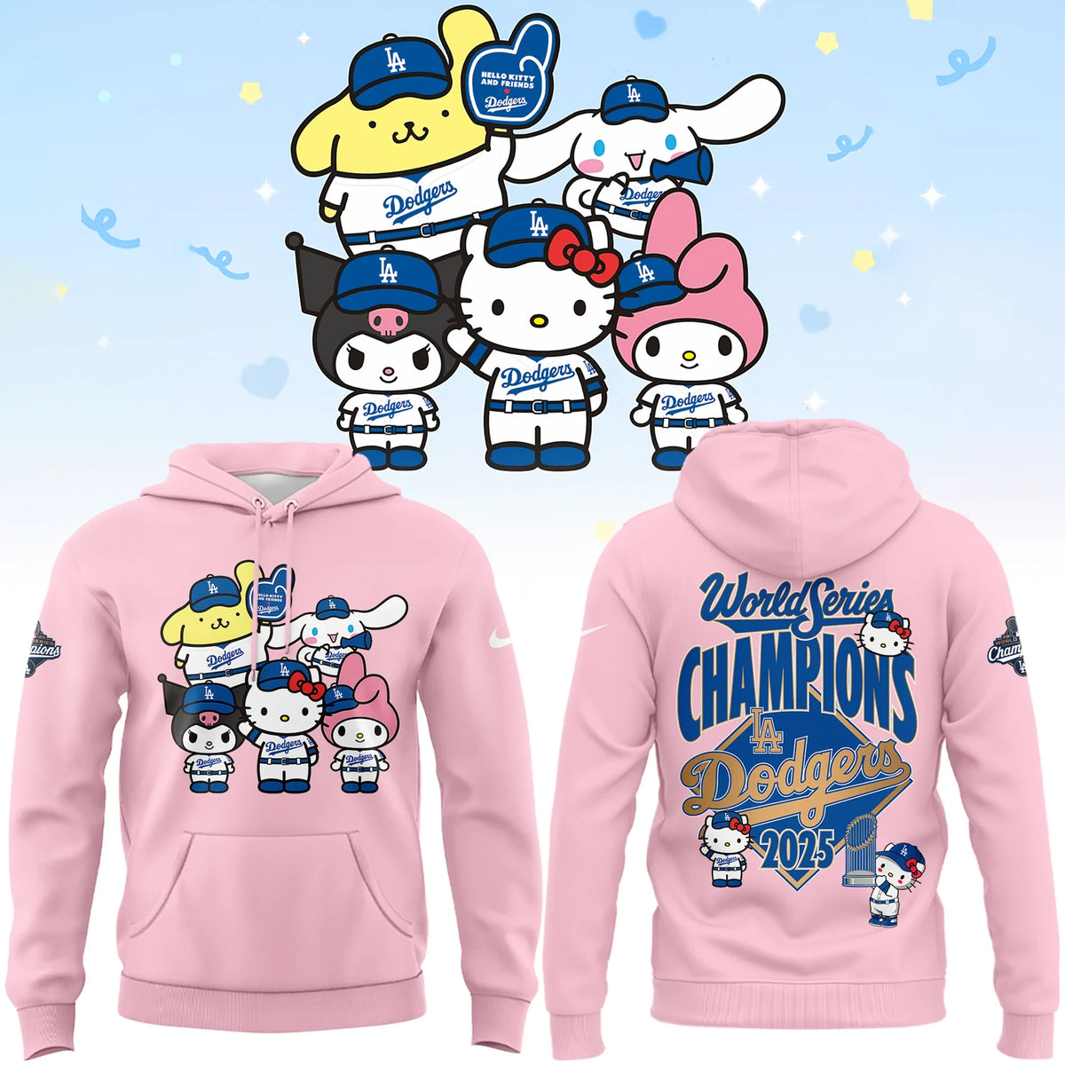 Hello Kitty x Dodgers Hoodie Dodgers Clothing Unique Gift For Sports Lovers - Foxy23shop