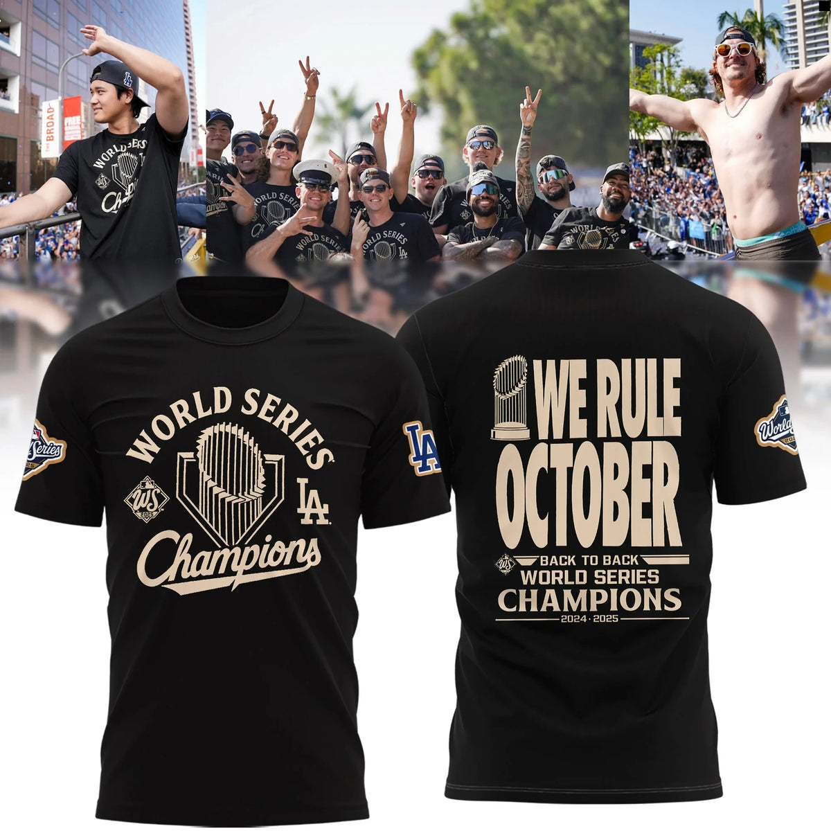World Series Dodgers Champions T-Shirt Los Angeles Dodgers Merch Gift For Sports Lovers - Foxy23shop