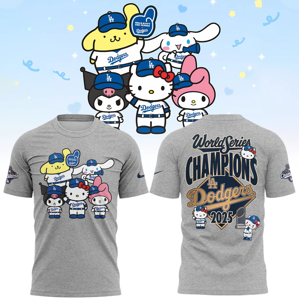 Hello Kitty x Dodgers T-Shirt Dodgers Apparel Unique Gift For Baseball Collectors - Foxy23shop