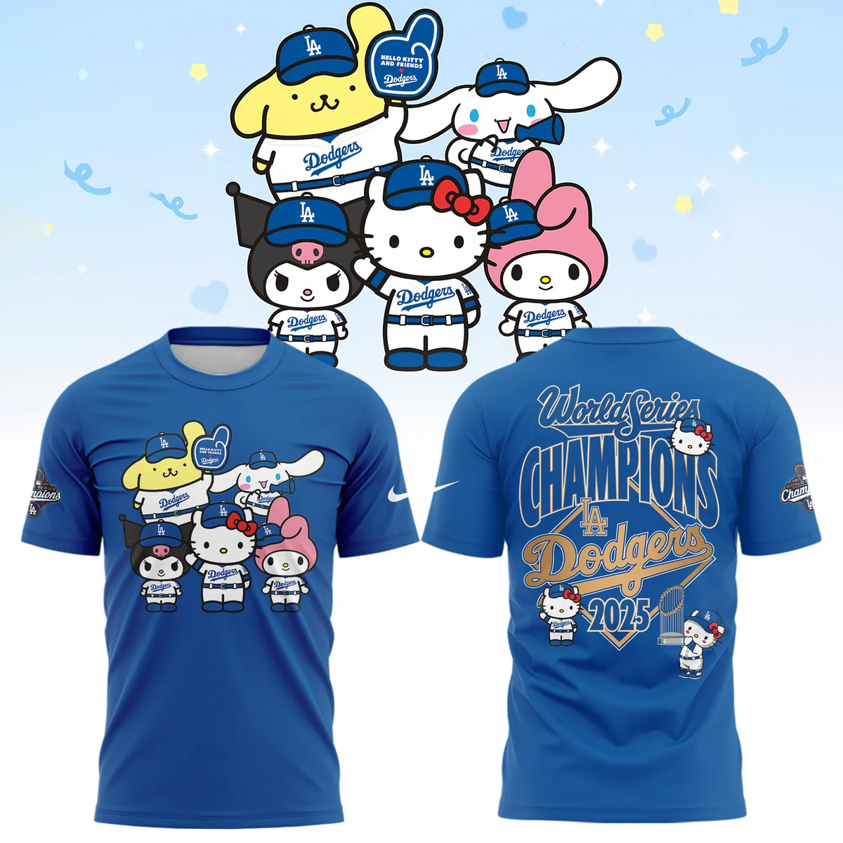 Hello Kitty x Dodgers T-Shirt Los Angeles Dodgers Clothes Unique Gift For Collectors - Foxy23shop