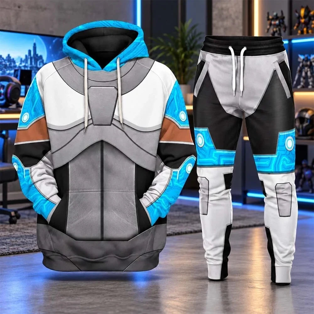 Titans Cyborg Cosplay All Over Hoodie And Sweatpants Cyborg Clothing Gifts For Superhero Lovers - Foxy23shop