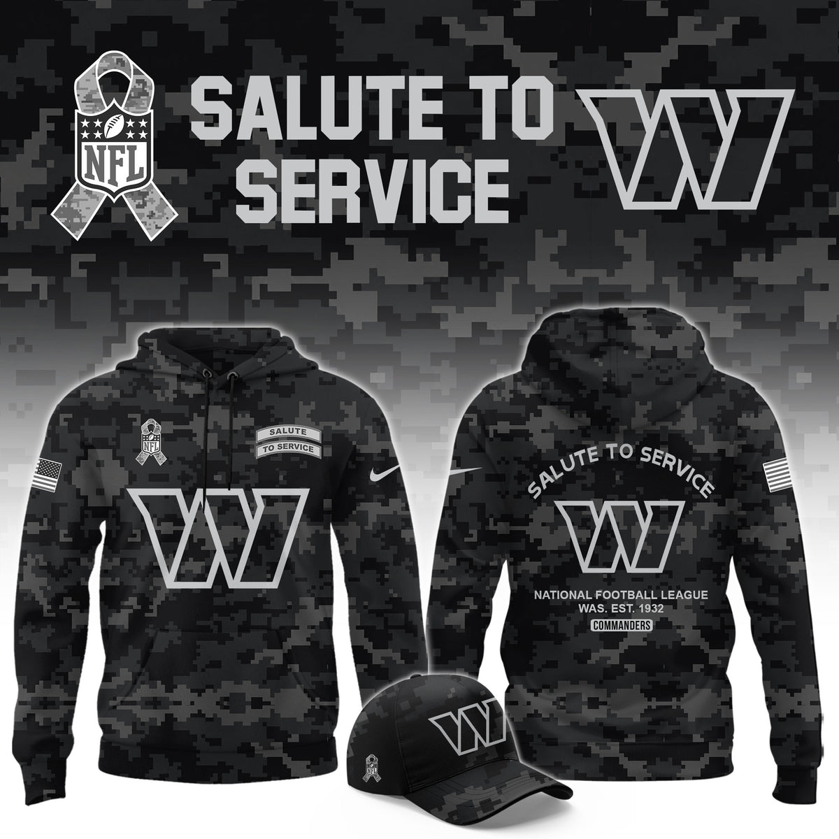 Washington Commanders Salute To Service 2026 Hoodie 2026 Commanders Apparel Fan Gear - Foxy23shop