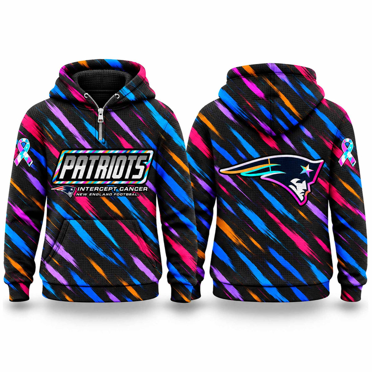 New England Patriots Football 2026 Crucial Catch Half Zip Hoodie New England Patriots Apparel - Foxy23shop