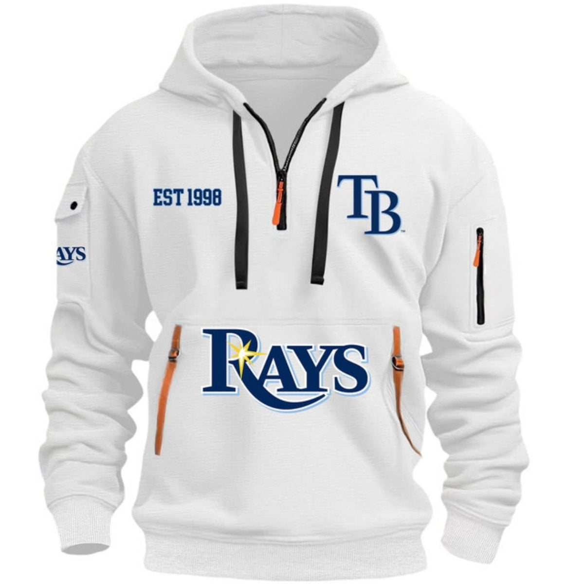Tampa Bay Rays Est 1998 Half Zip Hoodie Tampa Bay Rays Hooded Sweatshirt - Foxy23shop
