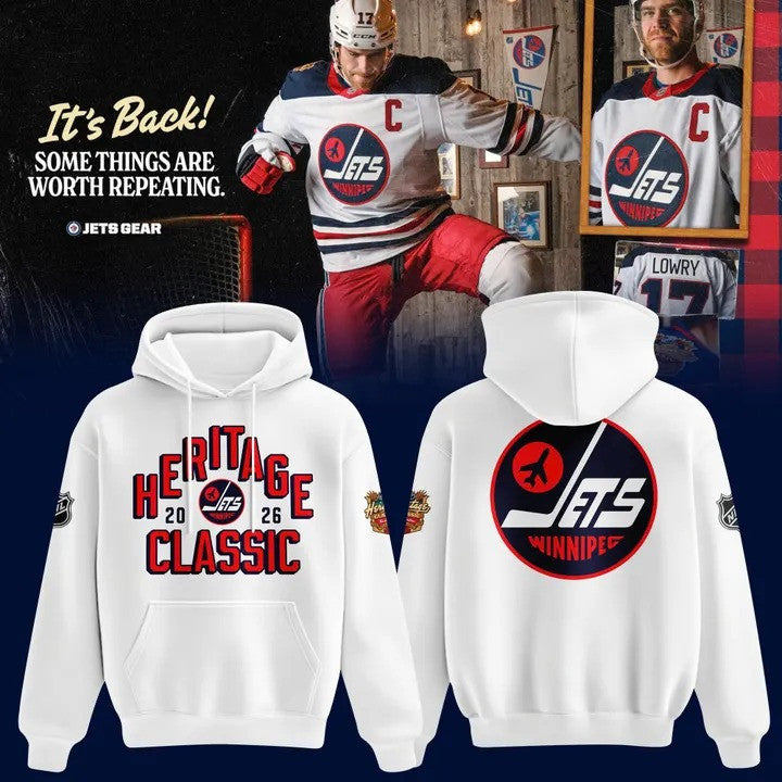 Winnipeg Jets 2026 NHL Heritage Classic Hoodie Winnipeg Jets Merch Hockey Fan Gear - Foxy23shop