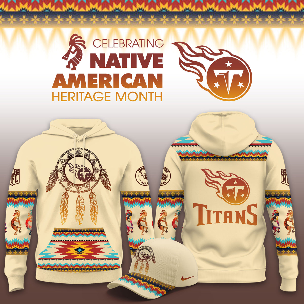 Tennessee Titans X Native American Heritage Hoodie Tennessee Titans Apparel Fan Gear - Foxy23shop