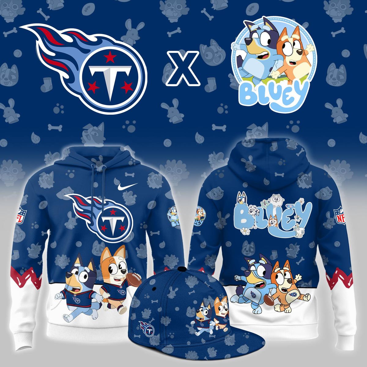 Tennessee Titans x Bluey 2026 Hoodie Tennessee Titans Apparel Best Fan Gear - Foxy23shop