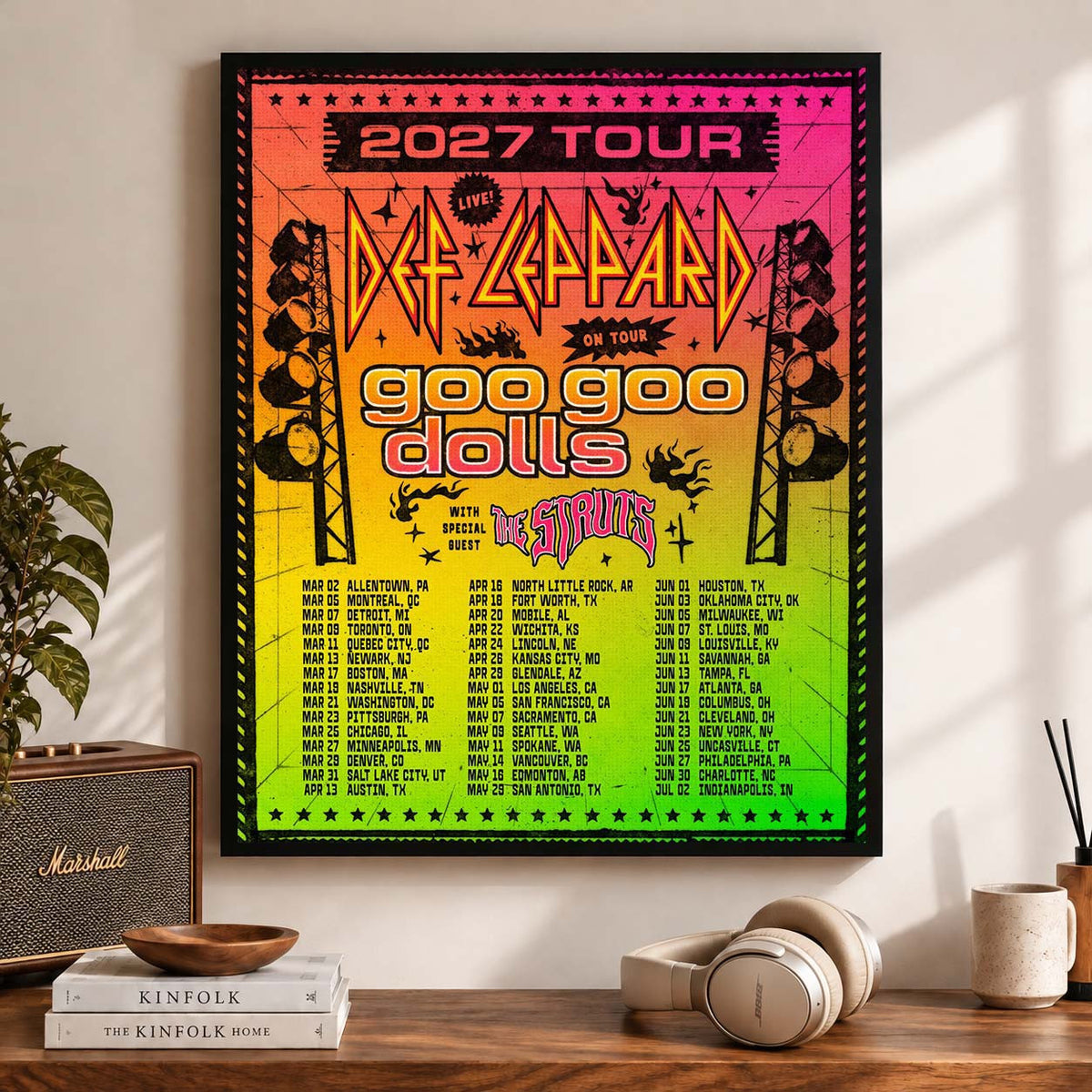 Def Leppard 2027 Tour North America Schedule Dates Poster Def Leppard Merch Music Lover Gifts - Foxy23shop