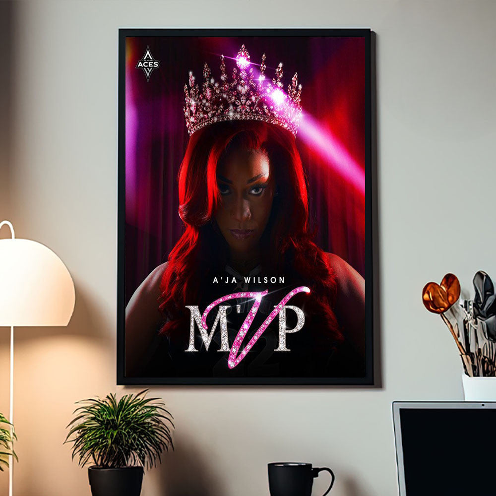WNBA Las Vegas Aces A'ja Wilson 2026 MVP Poster A'ja Wilson Merch Fan Gifts - Foxy23shop