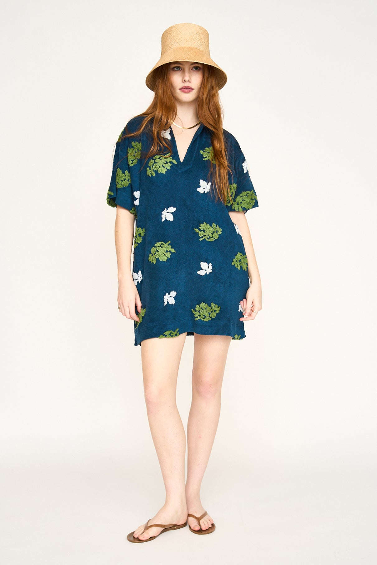 Terry short dress on a hanger in store