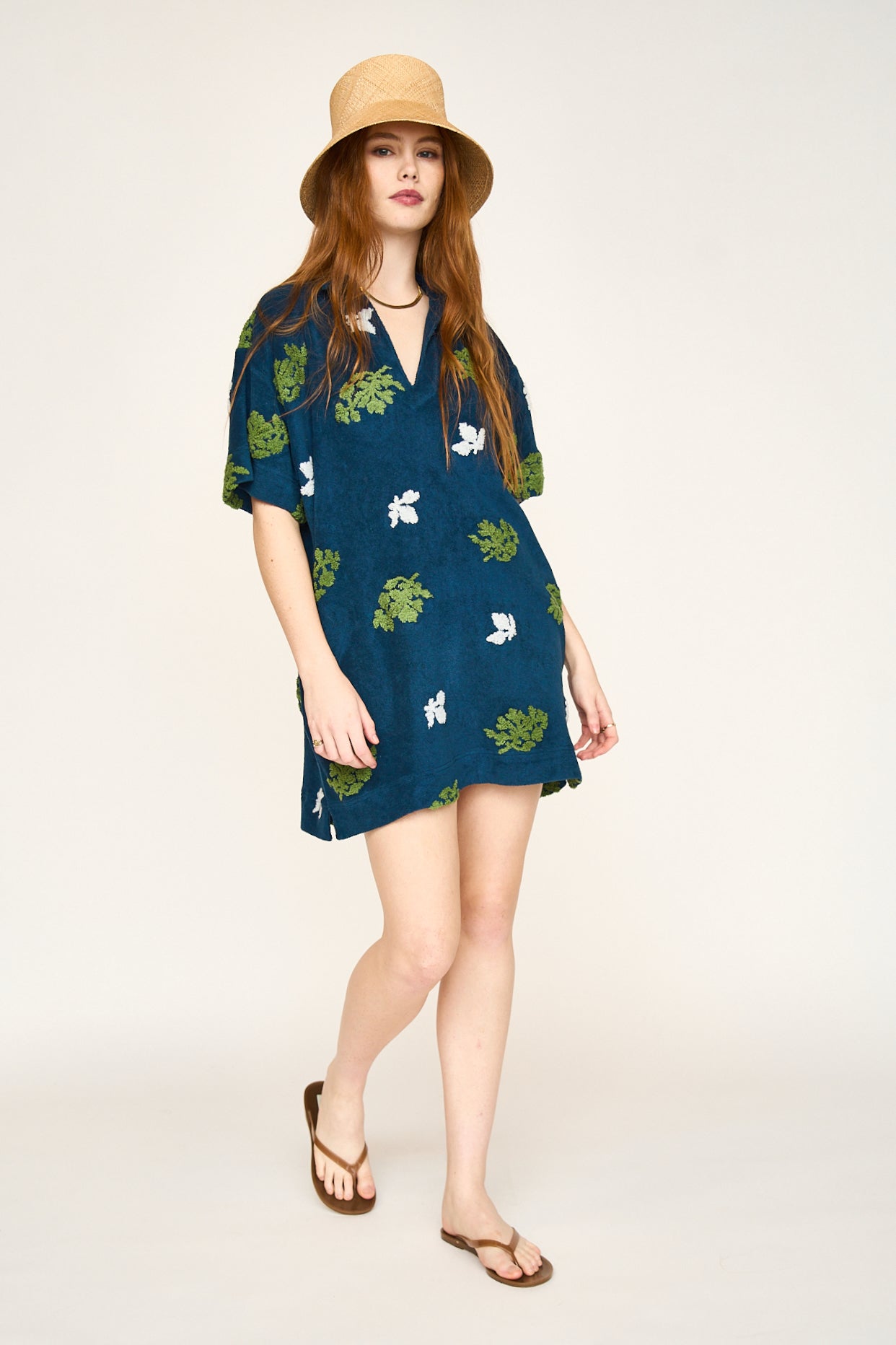 Terry short dress on a hanger in store